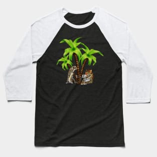 Leopard and Cheetah Animal, Tropical Palm Tree Baseball T-Shirt